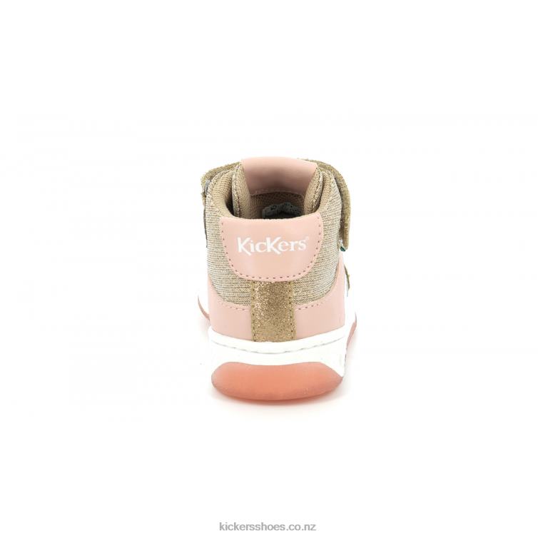 Kickers Kids Kickalien Beige Pink Glitter NPZDR979