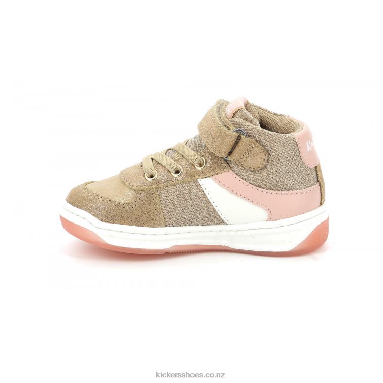 Kickers Kids Kickalien Beige Pink Glitter NPZDR979