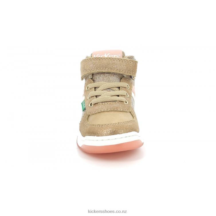 Kickers Kids Kickalien Beige Pink Glitter NPZDR979
