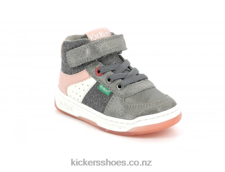 Kickers Kids Kickalien Grey Pink Silver NPZDR980