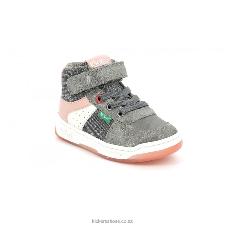 Kickers Kids Kickalien Grey Pink Silver NPZDR980