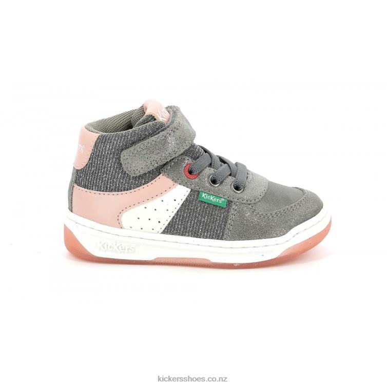 Kickers Kids Kickalien Grey Pink Silver NPZDR980