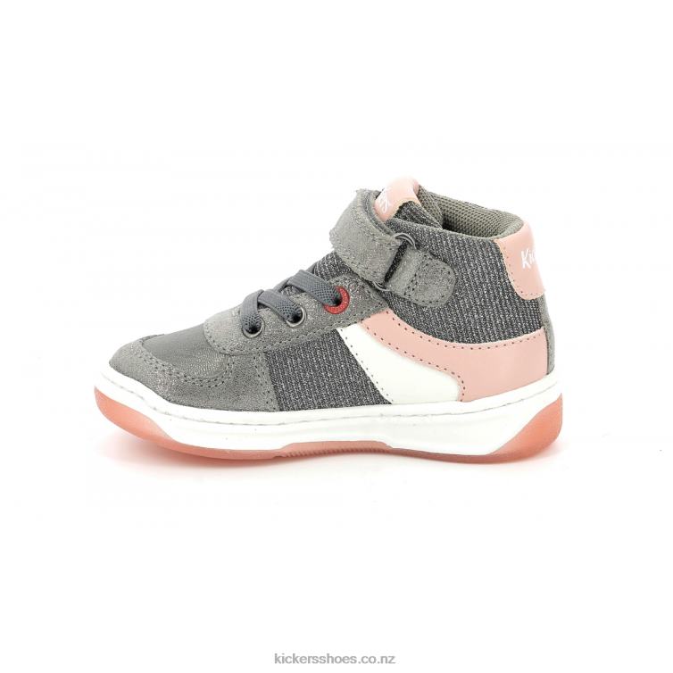 Kickers Kids Kickalien Grey Pink Silver NPZDR980