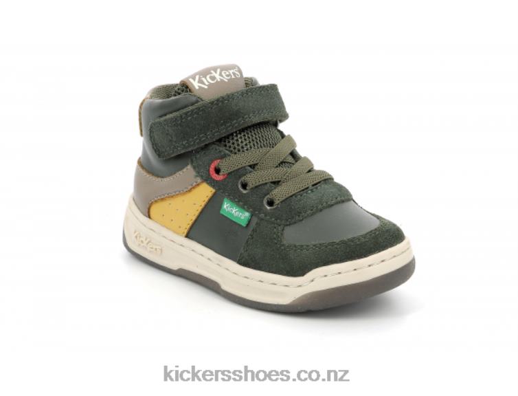 Kickers Kids Kickalien Khaki Yellow Taupe NPZDR1007