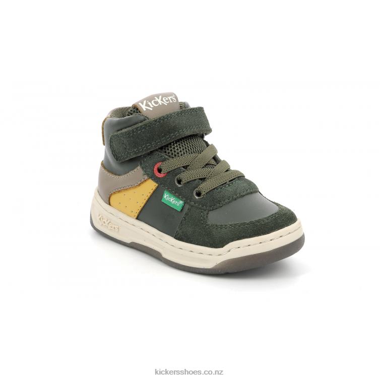 Kickers Kids Kickalien Khaki Yellow Taupe NPZDR1007