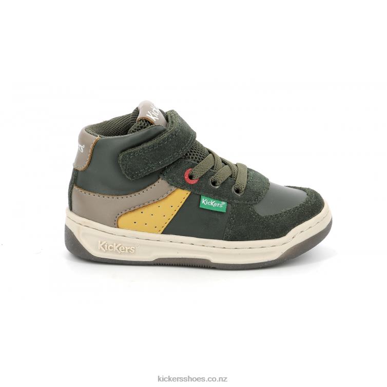 Kickers Kids Kickalien Khaki Yellow Taupe NPZDR1007