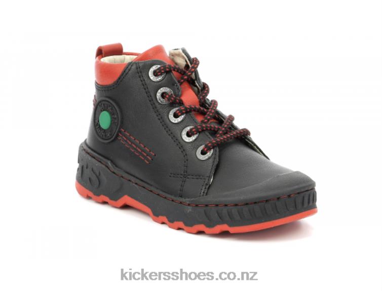 Kickers Kids Kickdundy Black Red NPZDR991