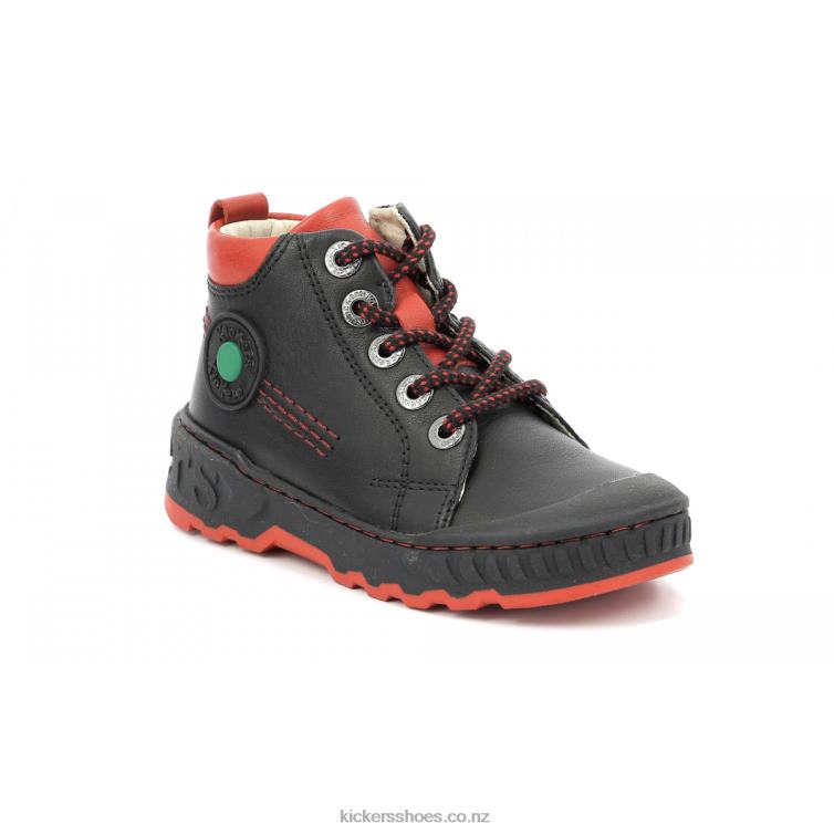 Kickers Kids Kickdundy Black Red NPZDR991