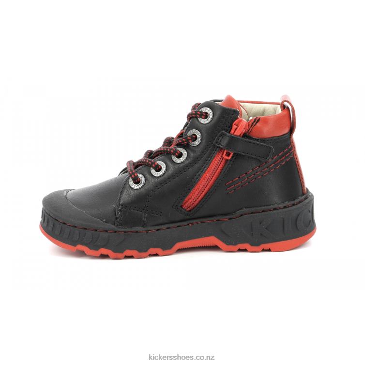 Kickers Kids Kickdundy Black Red NPZDR991