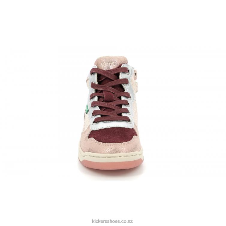 Kickers Kids Kicklax Pink Burgundy Leopard NPZDR946