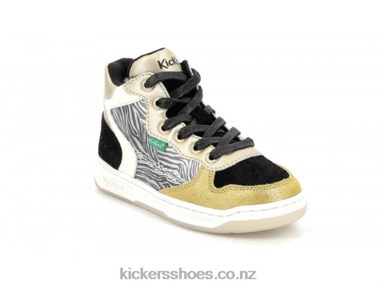 Kickers Kids Kicklax Yellow Black Zebra NPZDR944