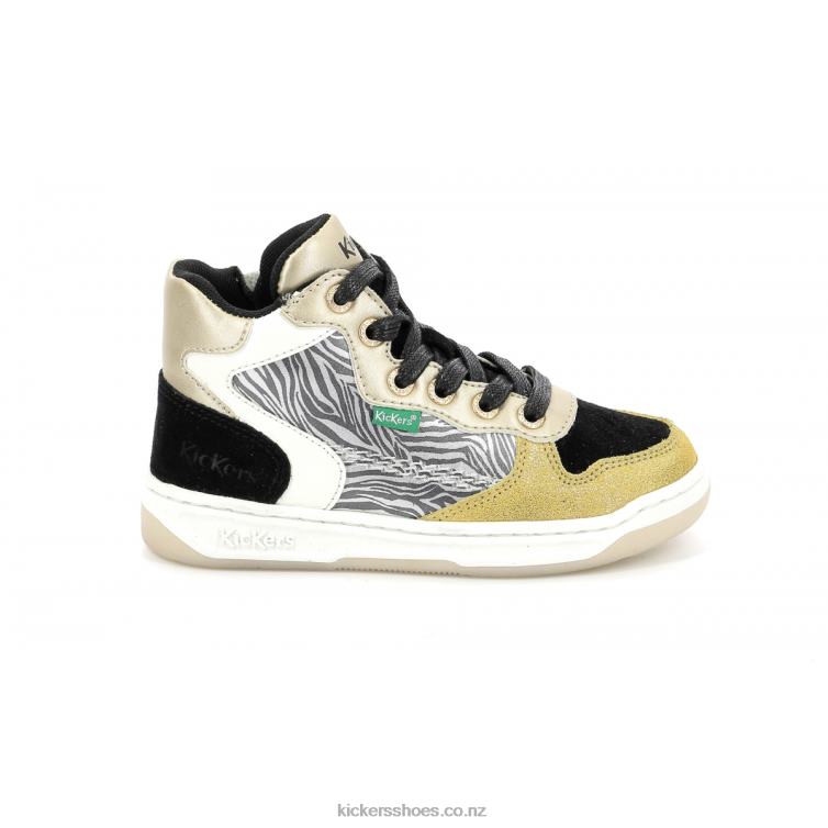 Kickers Kids Kicklax Yellow Black Zebra NPZDR944