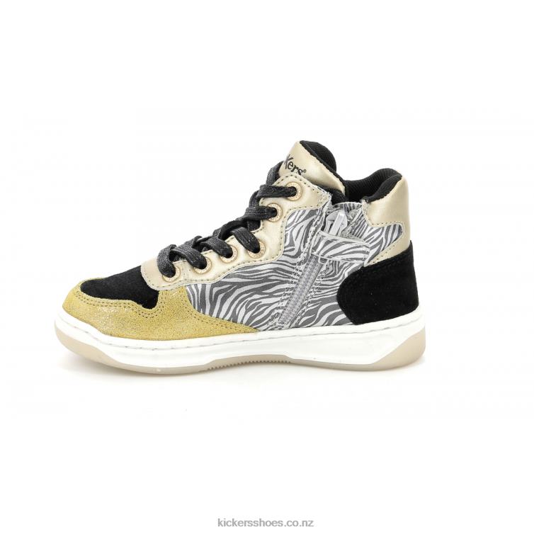 Kickers Kids Kicklax Yellow Black Zebra NPZDR944