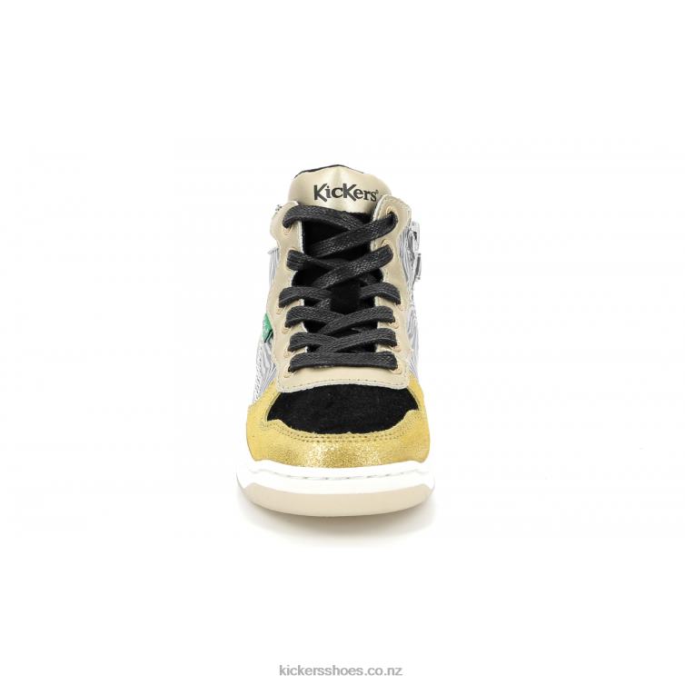 Kickers Kids Kicklax Yellow Black Zebra NPZDR944