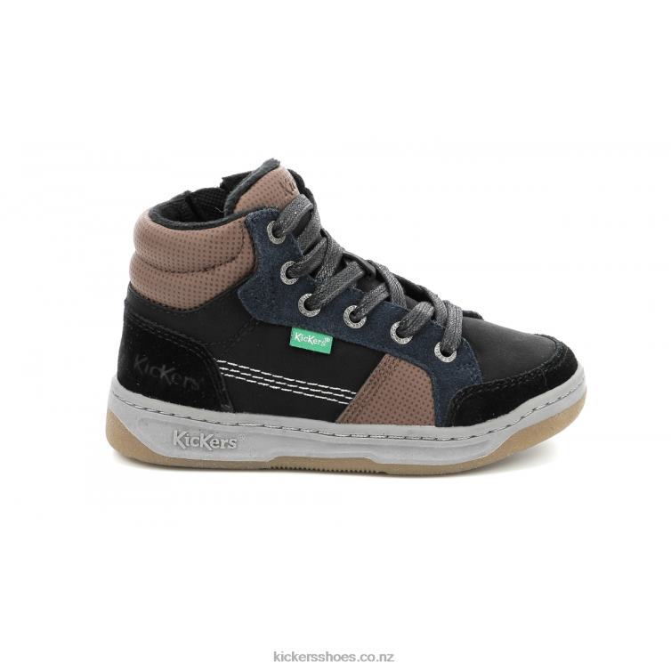 Kickers Kids Kickosta Black Blue Brown NPZDR963