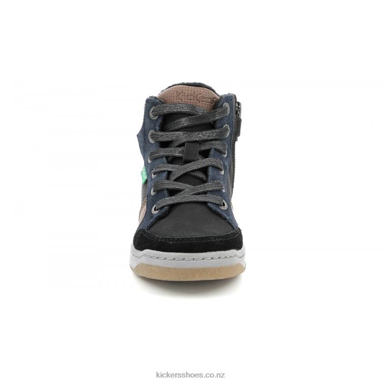 Kickers Kids Kickosta Black Blue Brown NPZDR963