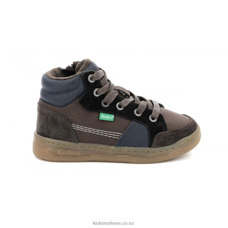Kickers Kids Kickosta Dark Brown Navy NPZDR961
