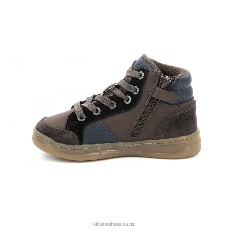 Kickers Kids Kickosta Dark Brown Navy NPZDR961