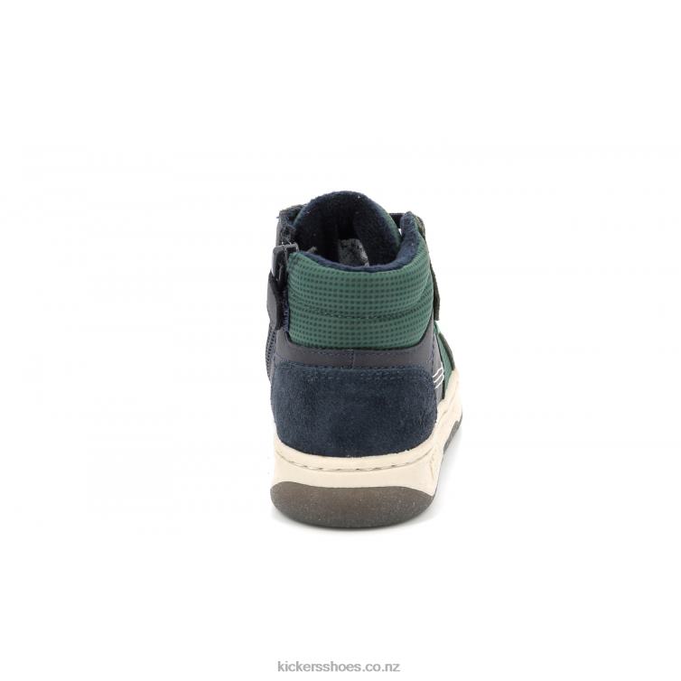 Kickers Kids Kickosta Navy Green NPZDR962