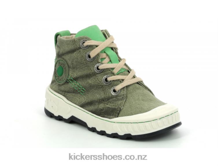 Kickers Kids Kickrup Khaki Green NPZDR932