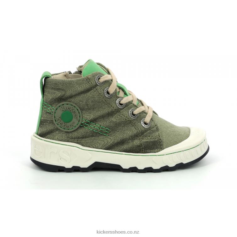Kickers Kids Kickrup Khaki Green NPZDR932