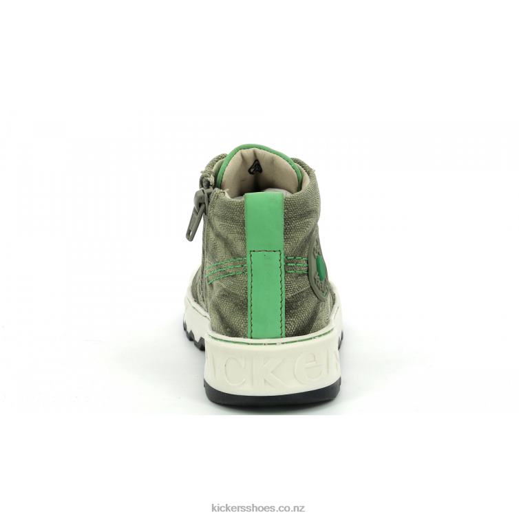 Kickers Kids Kickrup Khaki Green NPZDR932