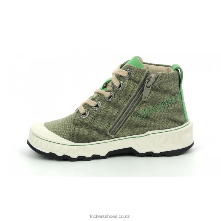 Kickers Kids Kickrup Khaki Green NPZDR932