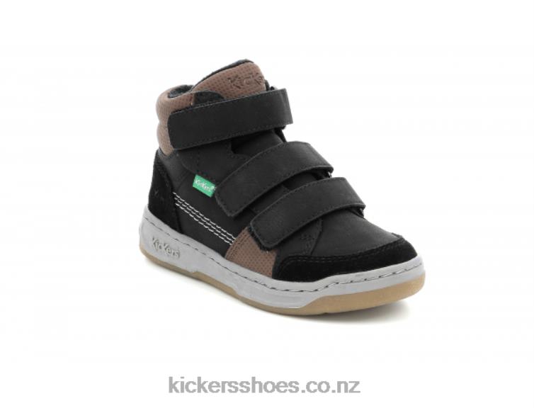 Kickers Kids Kroisy Black Brown NPZDR941