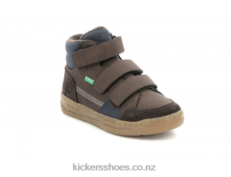 Kickers Kids Kroisy Dark Brown Navy NPZDR939