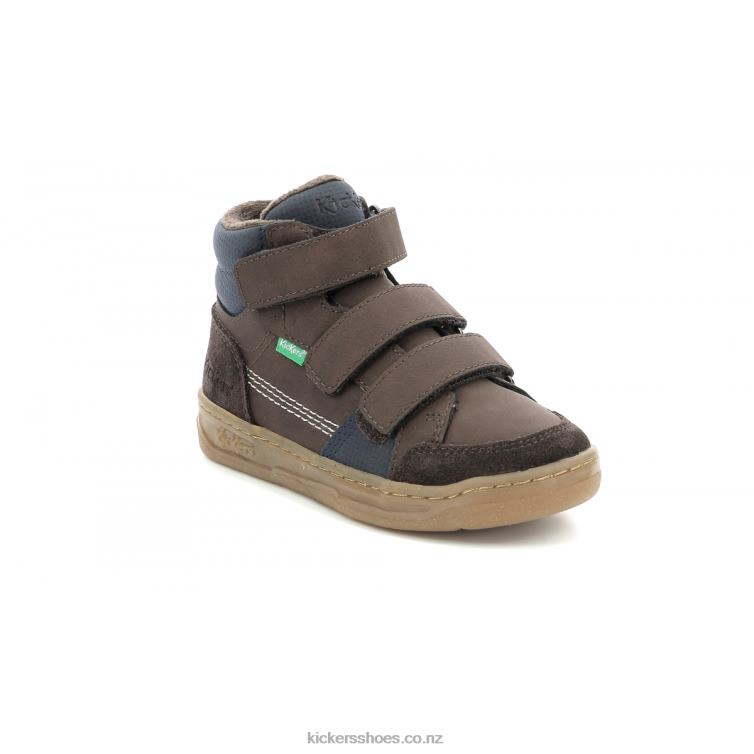 Kickers Kids Kroisy Dark Brown Navy NPZDR939