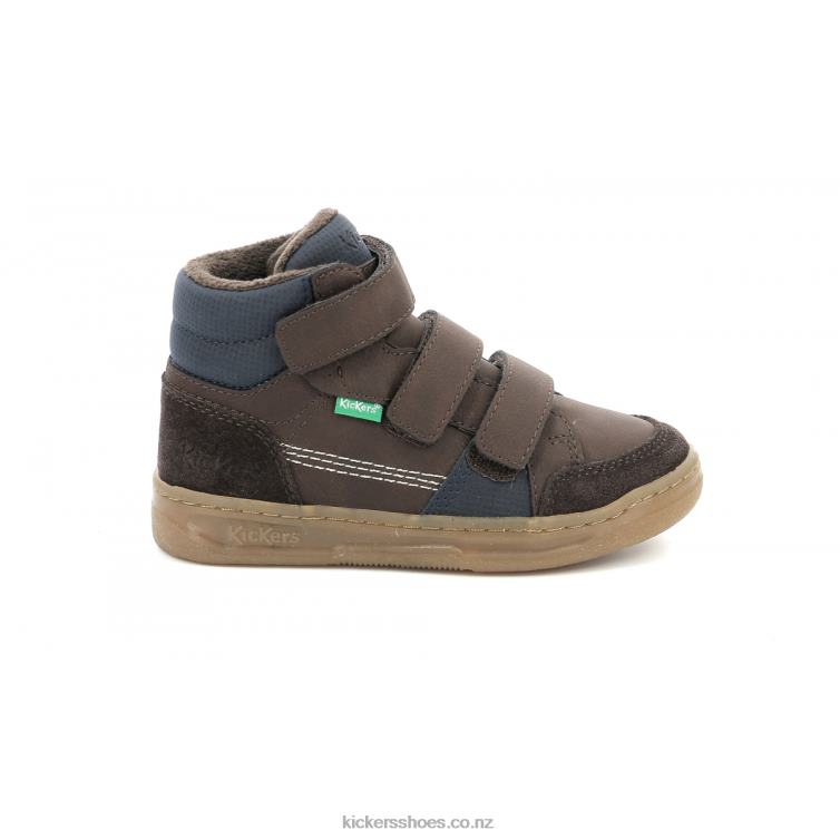 Kickers Kids Kroisy Dark Brown Navy NPZDR939