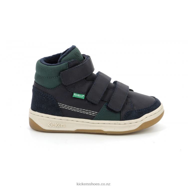 Kickers Kids Kroisy Navy Green NPZDR940