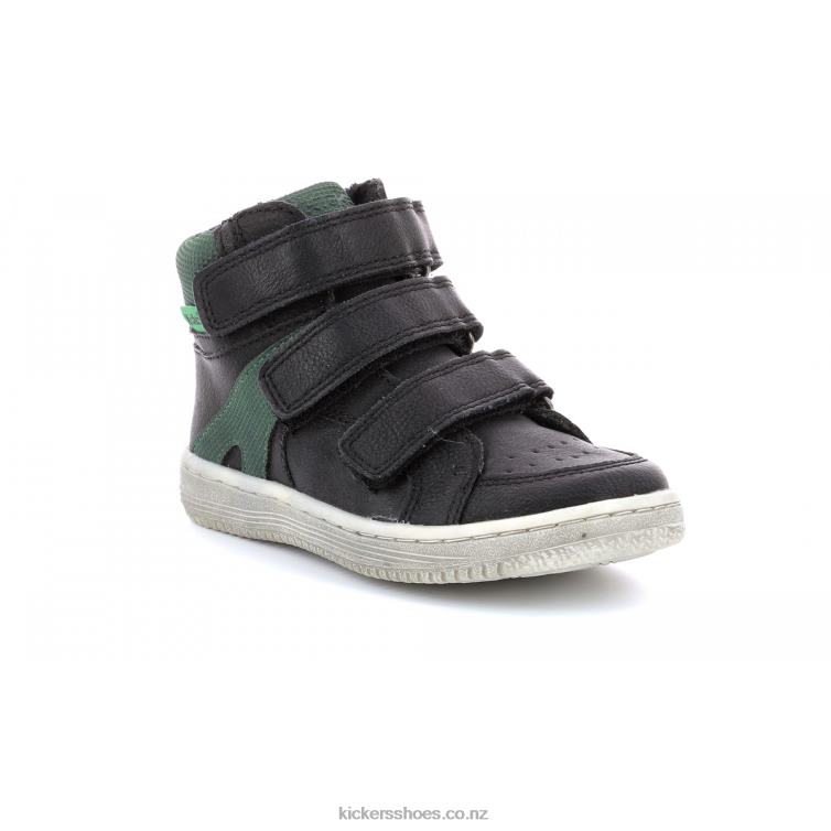 Kickers Kids Lohan Black Green NPZDR954