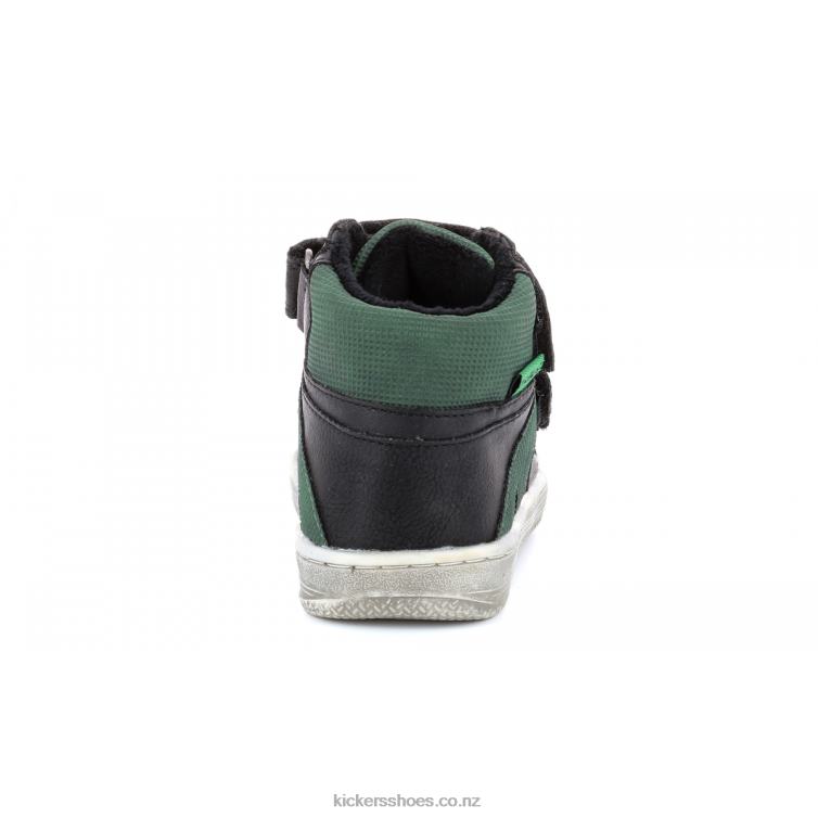 Kickers Kids Lohan Black Green NPZDR954