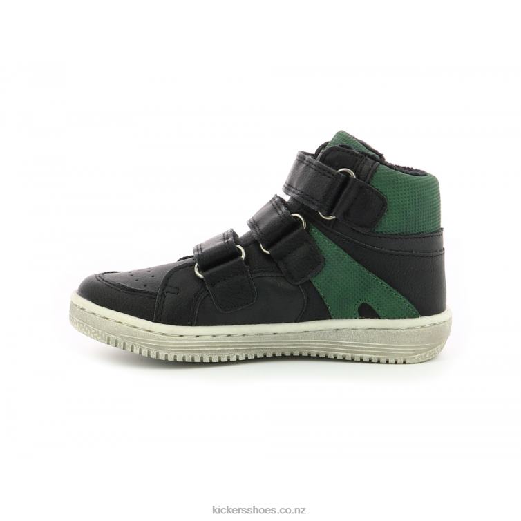 Kickers Kids Lohan Black Green NPZDR956