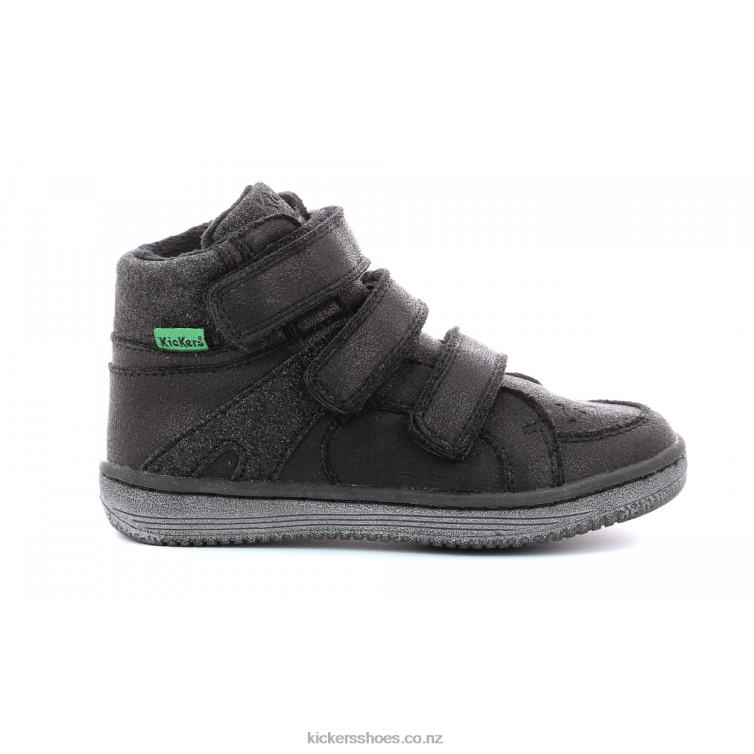 Kickers Kids Lohan Bright Black NPZDR949