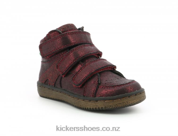 Kickers Kids Lohan Bright Burgundy NPZDR951