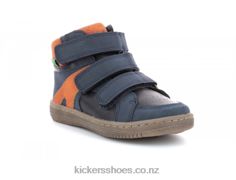 Kickers Kids Lohan Navy Orange NPZDR953