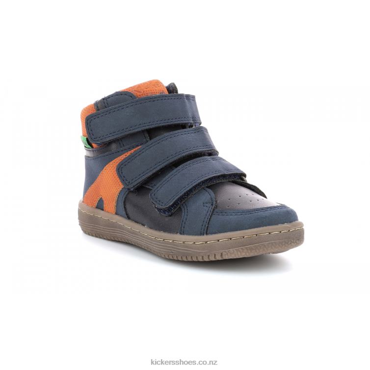 Kickers Kids Lohan Navy Orange NPZDR953