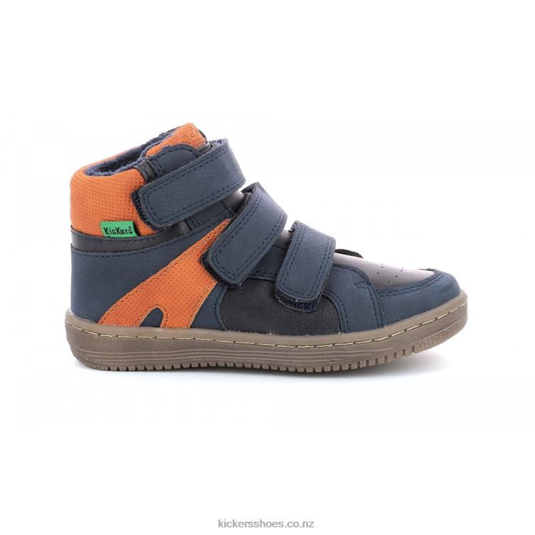 Kickers Kids Lohan Navy Orange NPZDR953