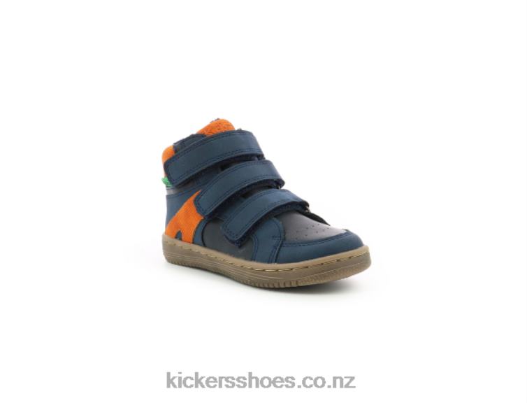 Kickers Kids Lohan Navy Orange NPZDR957