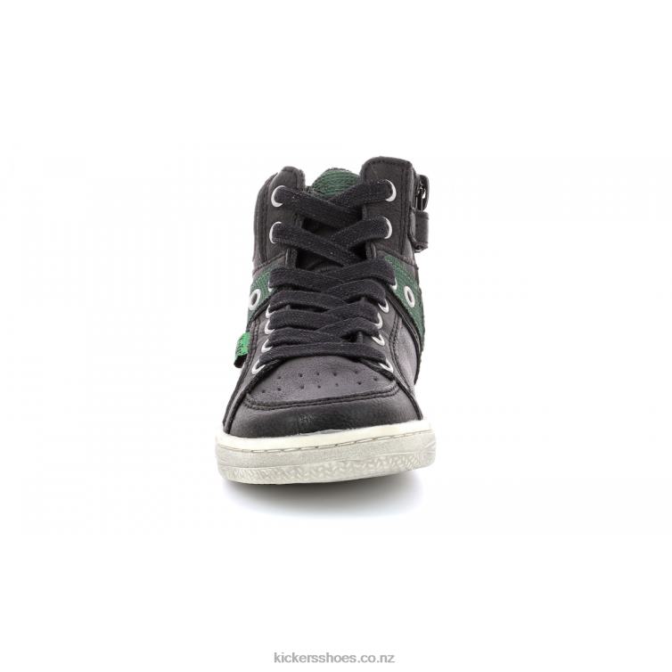 Kickers Kids Lowell Black Green NPZDR974