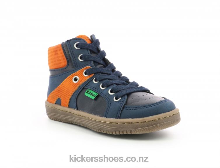 Kickers Kids Lowell Navy Orange NPZDR973