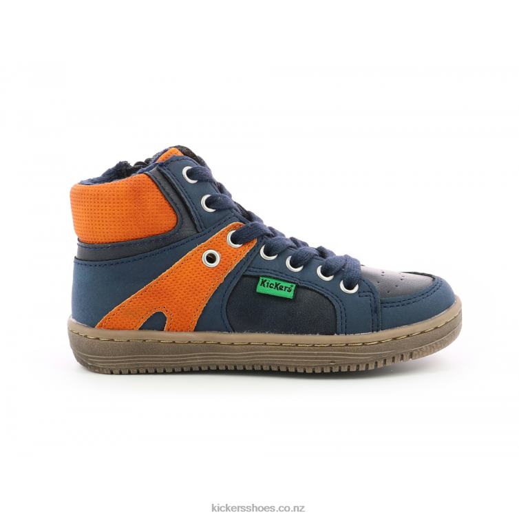 Kickers Kids Lowell Navy Orange NPZDR973