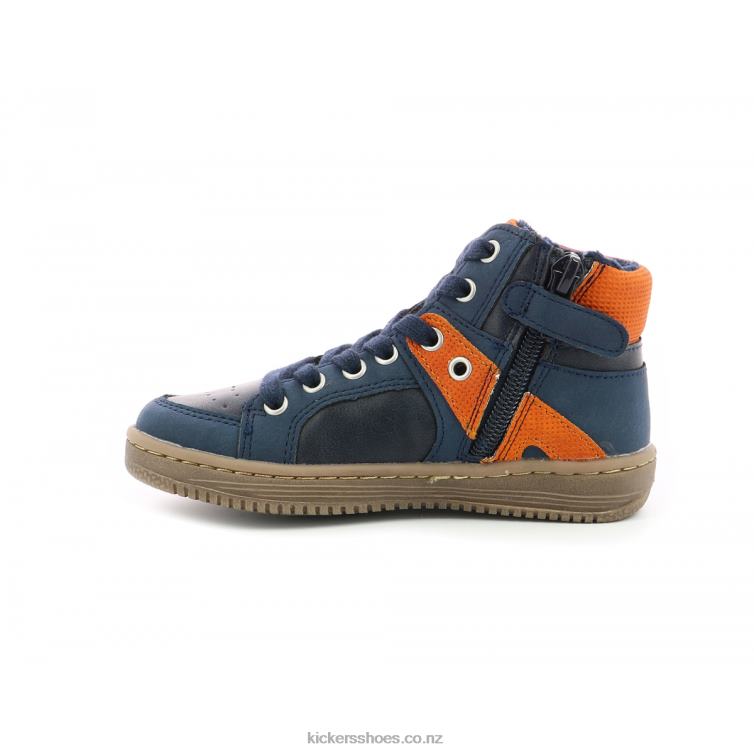 Kickers Kids Lowell Navy Orange NPZDR973