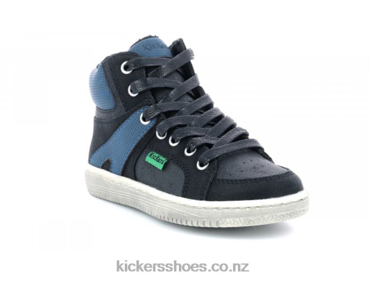 Kickers Kids Lowell Shiny Black NPZDR975