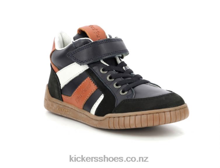 Kickers Kids Wincky Cdt Black Camel Navy NPZDR988