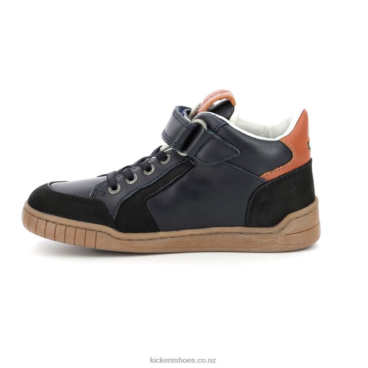 Kickers Kids Wincky Cdt Black Camel Navy NPZDR988
