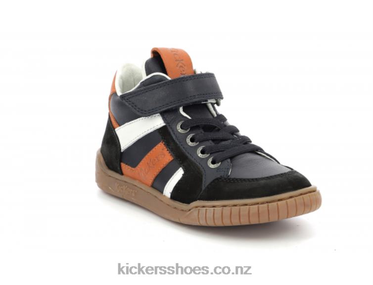 Kickers Kids Wincky Cdt Black Camel Navy NPZDR995