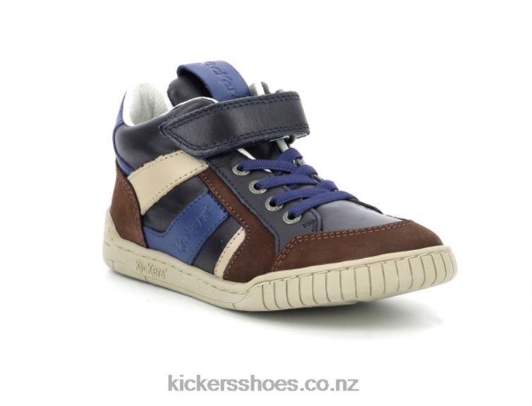 Kickers Kids Wincky Cdt Brown Blue Navy NPZDR985